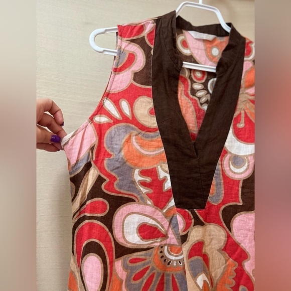 ⚫️ BOGO Promod Sleeveless Dress Bold Patterns lightweight summer size medium - Picture 5 of 7